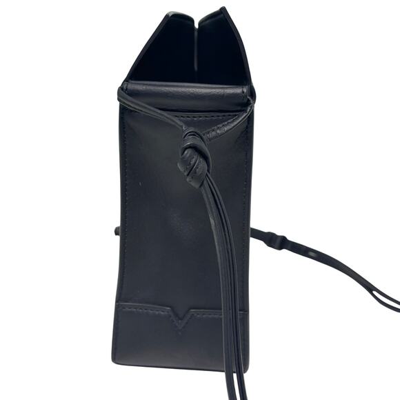 Von Holzhausen Shopper Crossbody Tote Technik Leather Black Small - Picture 5 of 14